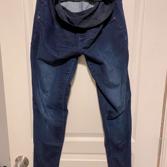 Aglow Maternity Jeggings Size 8 Tummy Panel Dark Wash Stretch Denim Skinny Jean - Picture 1 of 5